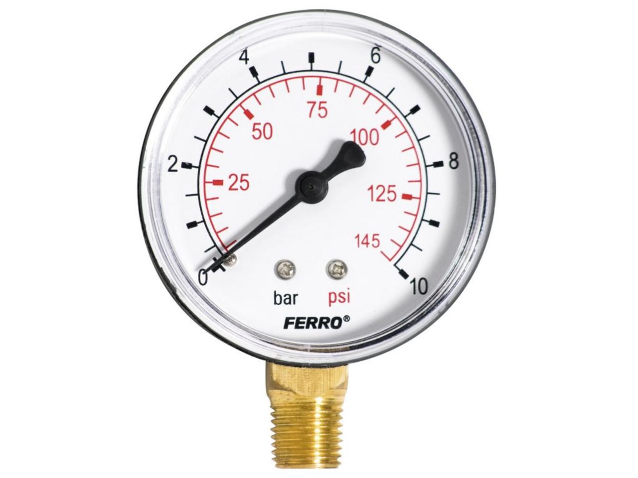 Manometer 1/4", 0-10 bar - bočný vývod
